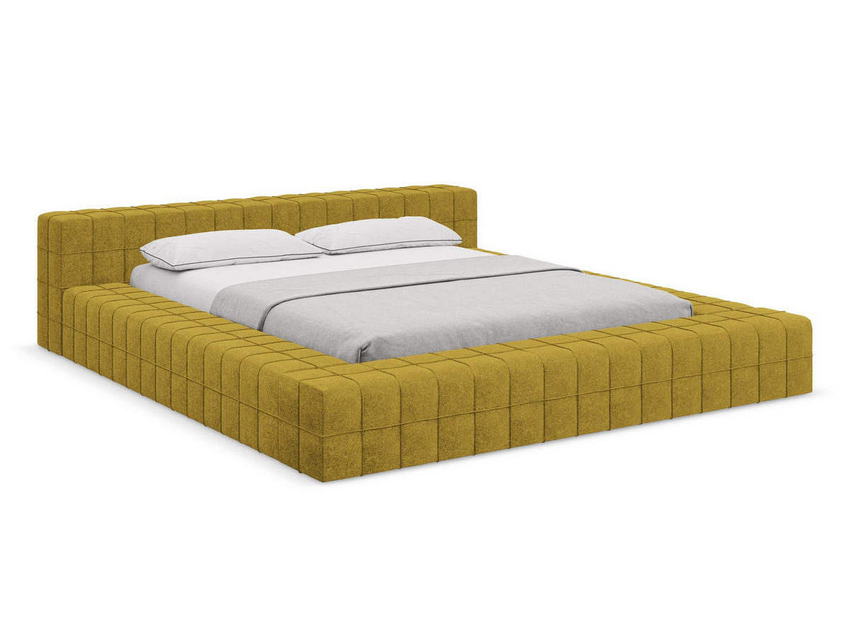 POLSTERBETT mit Lattenrost 200x260 Gelb - Currygelb/Gelb, Kunststoff/Textil (140/200cm) - Makamii
