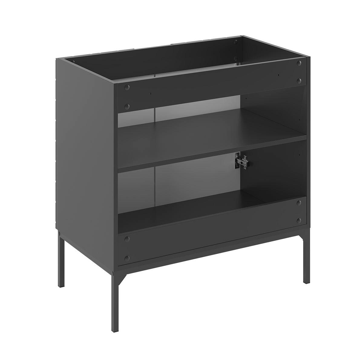 BADMÖBEL 80cm Daria 2er-Set Schwarz - Schwarz, Holzwerkstoff (80/82/45.8cm) - Petits-meubles