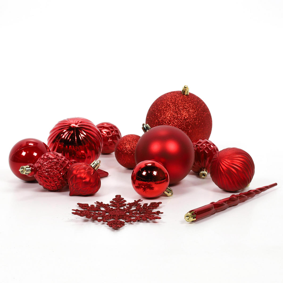 WEIHNACHTSSCHMUCK Set 57-teilig - Rot, Kunststoff (21/37/21cm) - Home Styling Collection