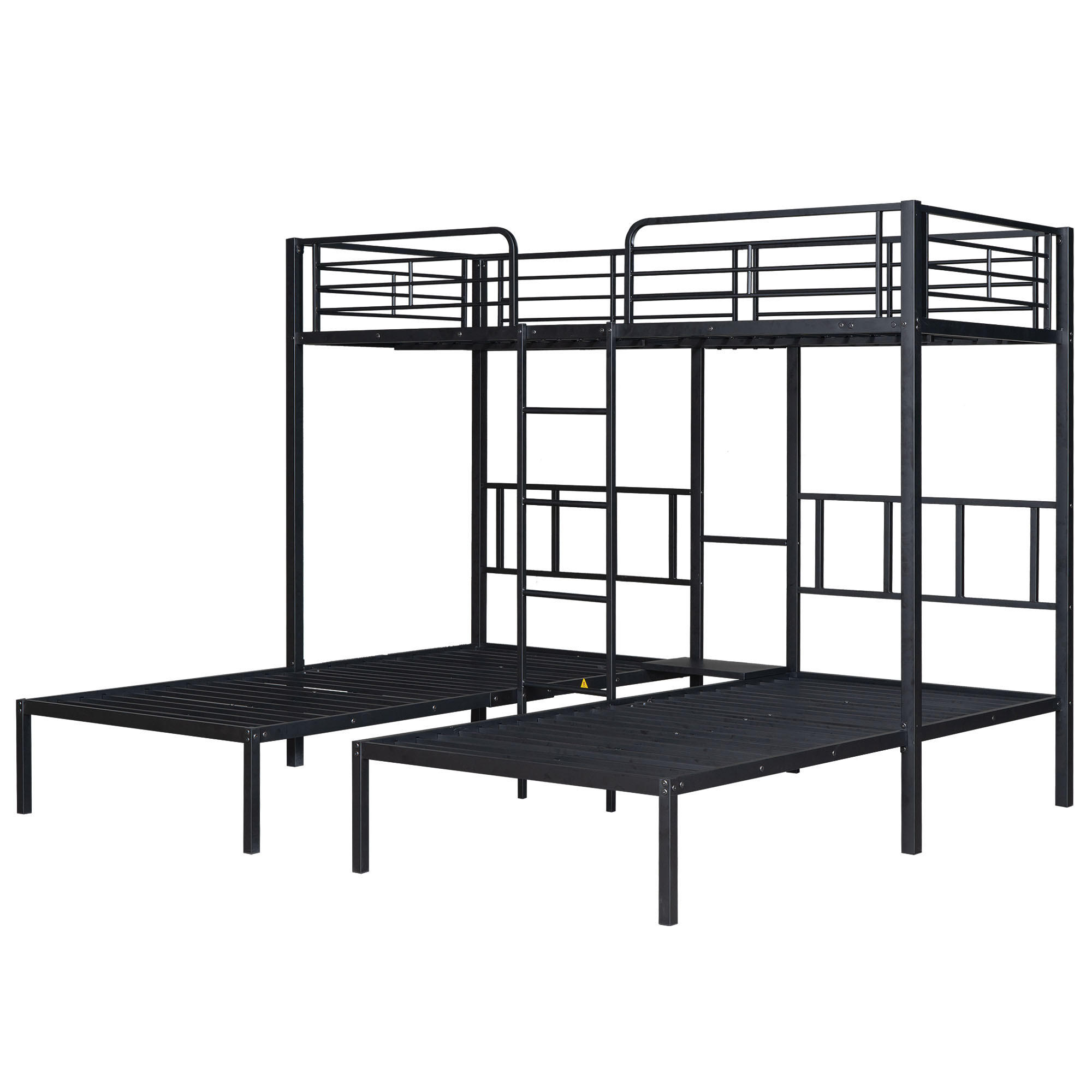 HOCHBETT 90x200 cm im Spielhausstil, Leiter, Schwarz - Schwarz, Metall (90/200cm)