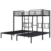 HOCHBETT 90x200 cm im Spielhausstil, Leiter, Schwarz - Schwarz, Metall (90/200cm)