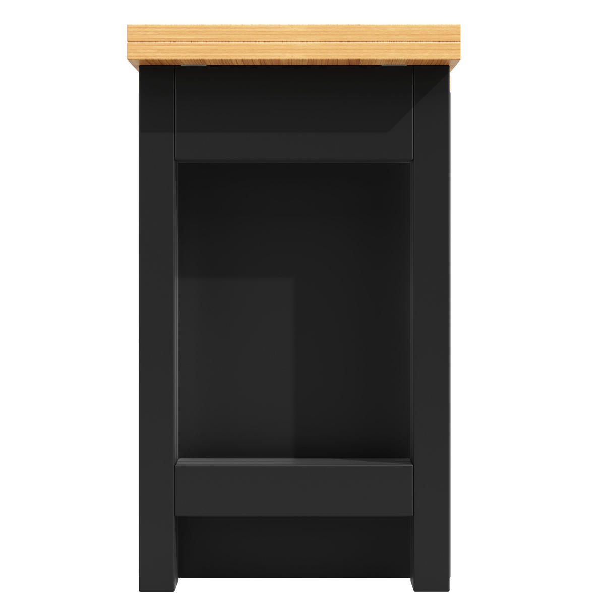 KÜCHENINSEL aus MDF 120-180x40x71,5 cm in Schwarz/Natur mit LED - Schwarz, Holzwerkstoff (180/71.5/40cm) - Modfu
