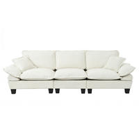 ECKSOFA 264/85/90 cm Beige mit gebogenen Armlehnen - Beige, Textil (263/82cm) - Oxeza