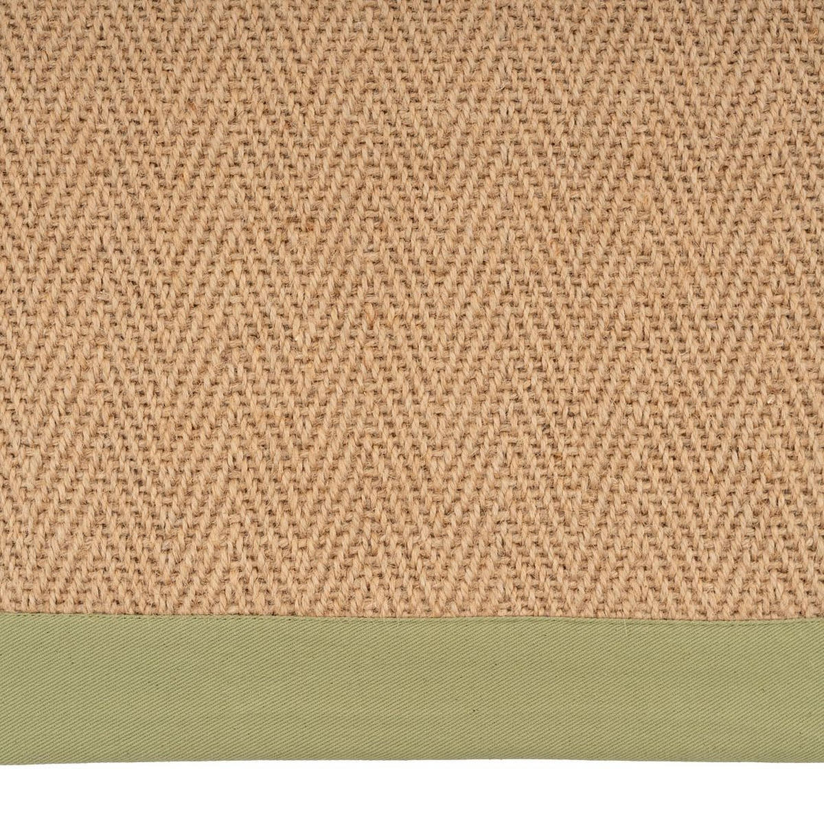 JUTETEPPICH Juliette Green Border Jute Braun - Braun, Textil (160/231cm) - Kukoon Rugs