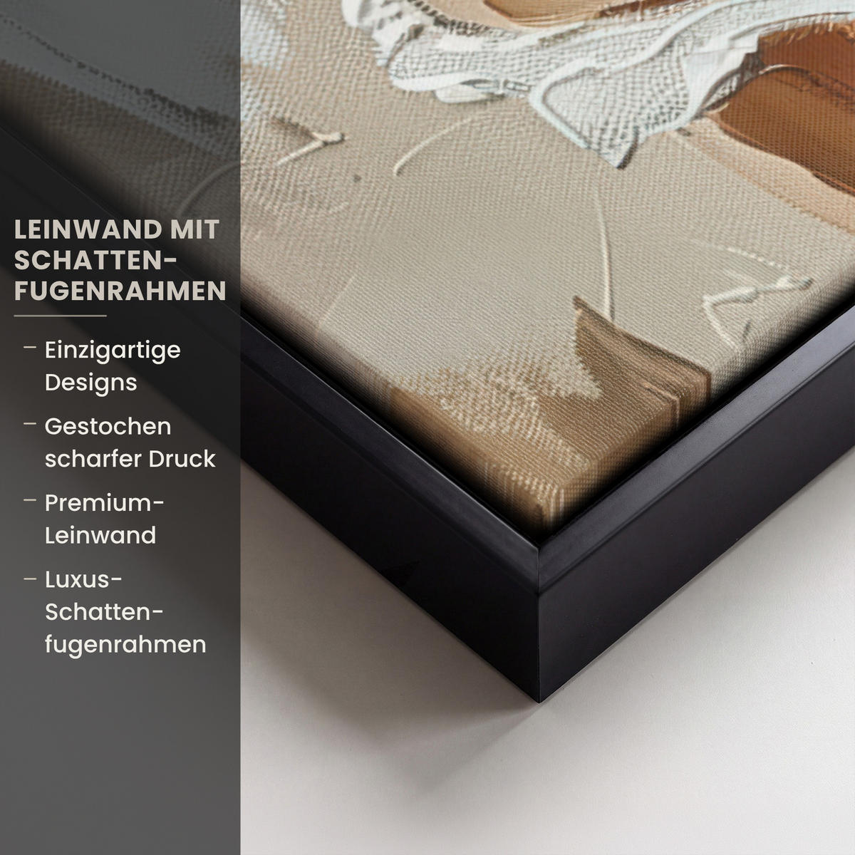 LEINWAND Bilder mit Rahmen - Frau - Farbe - Abstrakt - Beige - Modern - 50x50 - Sandfarben, Textil (50/50cm) - MuchoWow