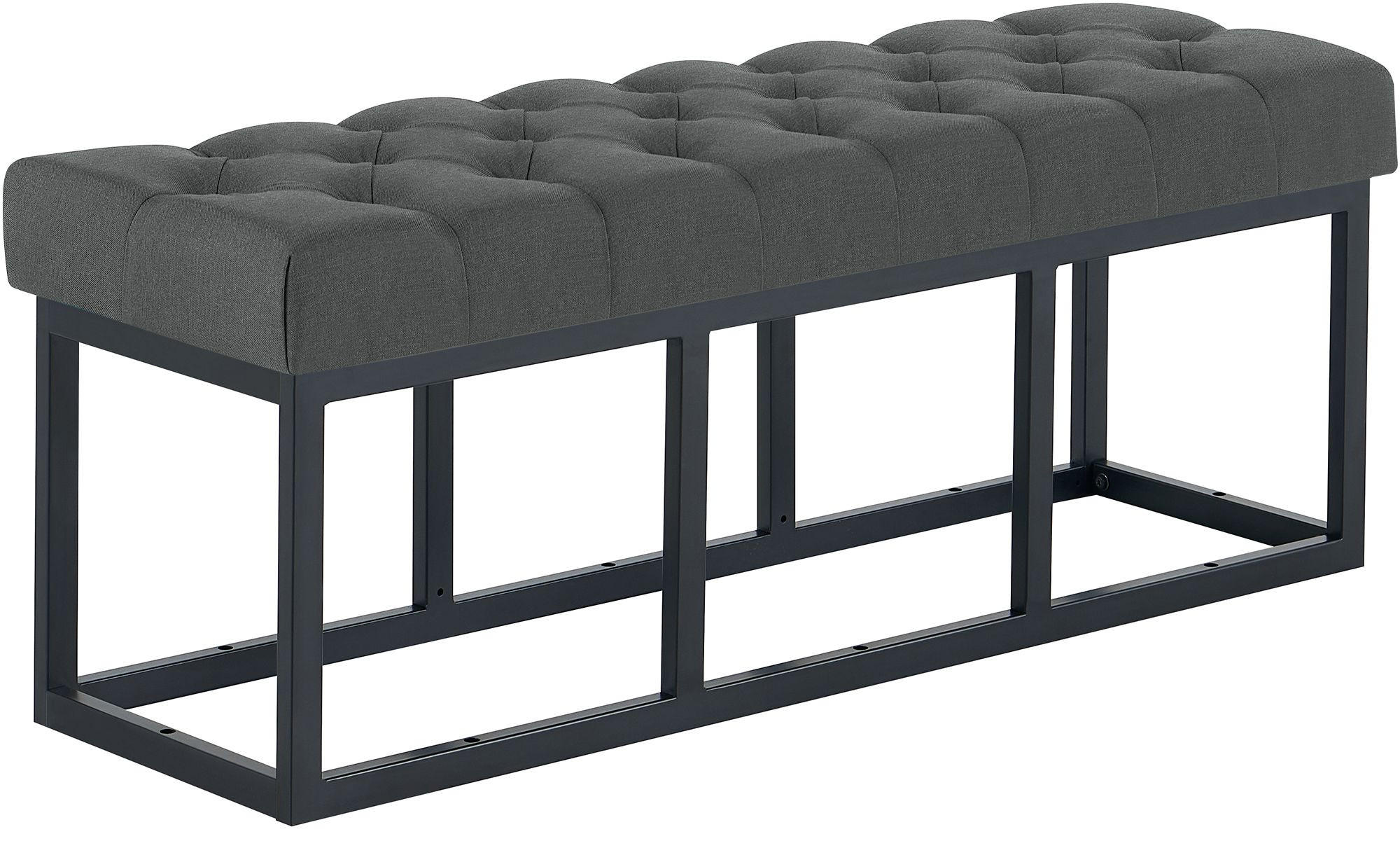 SITZBANK 120/38 cm Stoff Dunkelgrau - Dunkelgrau/Schwarz, Textil/Metall (120/46/38cm) - CLP