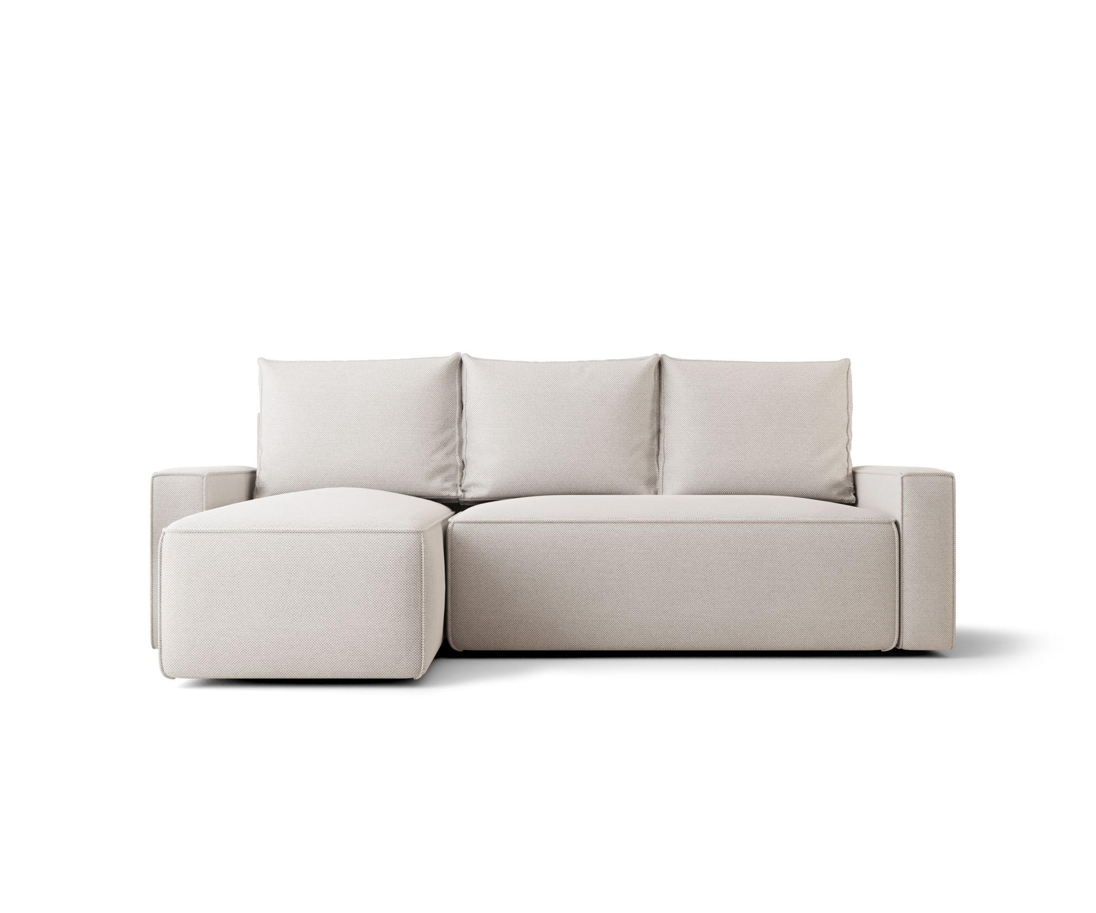 ECKSOFA mit Schlaffunktion SAVIO Curio 02 Links - Creme, Textil (232/140cm) - Bedante
