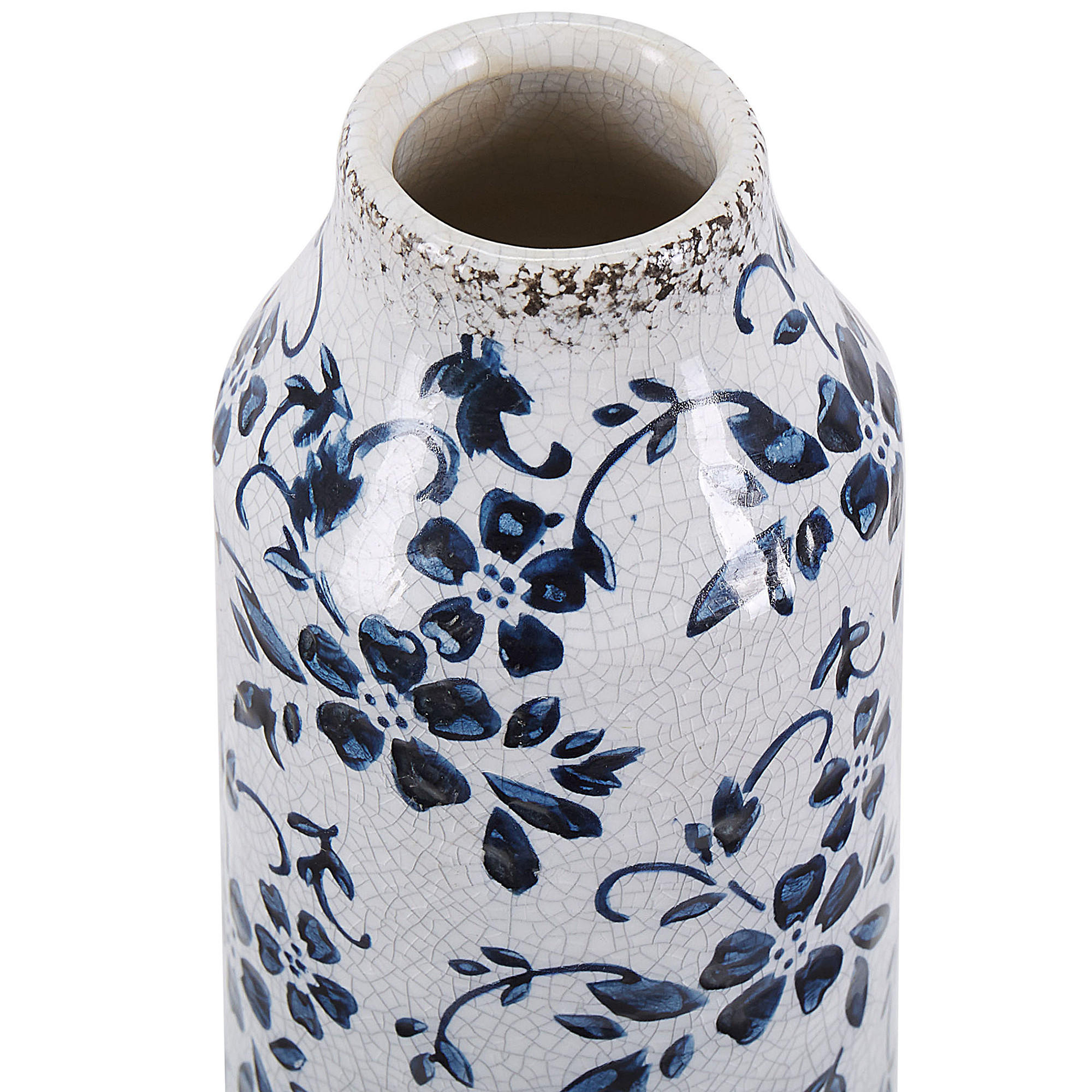 BLUMENVASE Steinzeug weiß Mulai - Weiß, Keramik (30cm) - Beliani