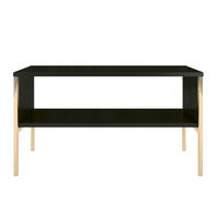 COUCHTISCH Polka, Schwarz, Goldene Details - Goldfarben/Schwarz, Holzwerkstoff/Metall (37/80/44cm) - Skandica