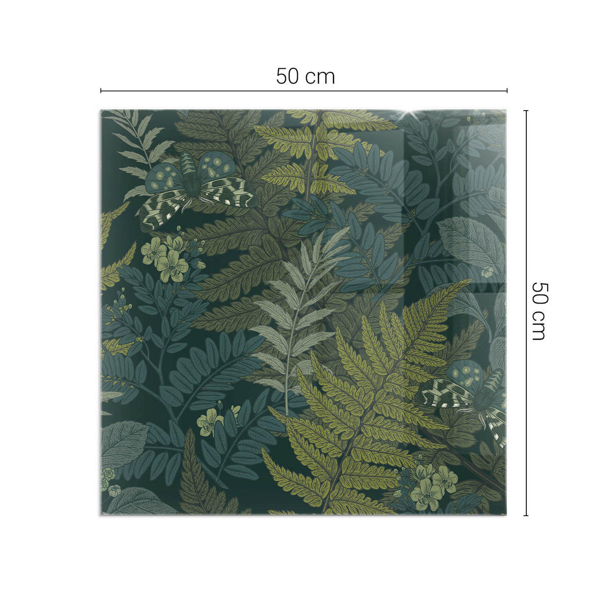 GLASPLATTE für Kamin 50x50 cm - Grün, Glas (50/50/0.4cm) - TULUP