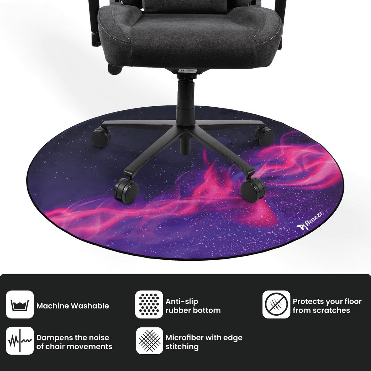 BODENSCHUTZMATTEN Zona Runden 121 cm Galaxy - Lila, Textil (121/121cm) - Arozzi