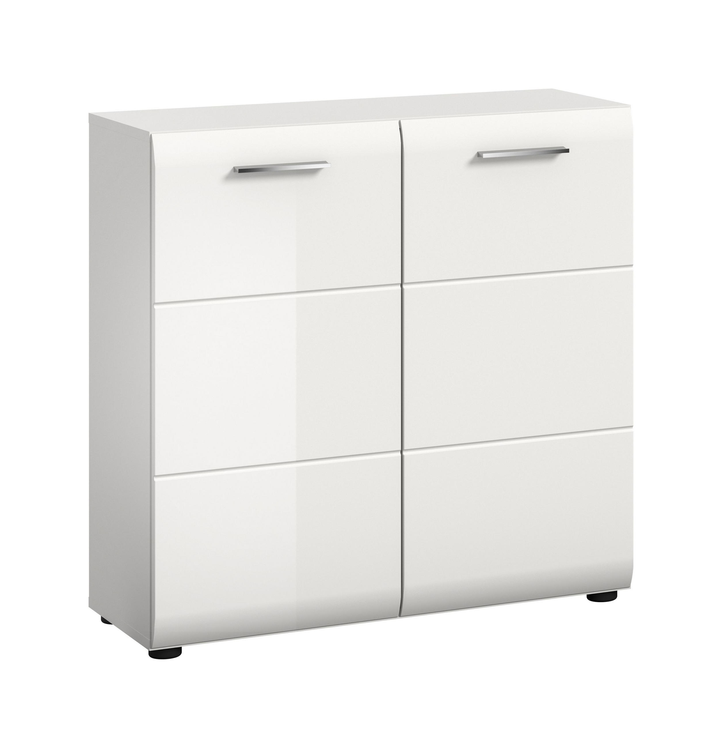 KOMMODE ICE (B/H/T: ca. 80/81/34 cm) in Weiß/weiß hochglanz - Weiß, Holzwerkstoff (80/81/34cm)