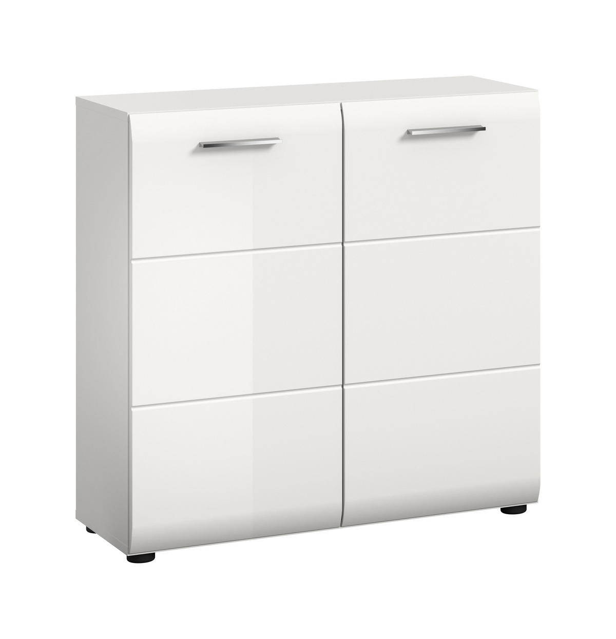 KOMMODE ICE (B/H/T: ca. 80/81/34 cm) in Weiß/weiß hochglanz - Weiß, Holzwerkstoff (80/81/34cm)