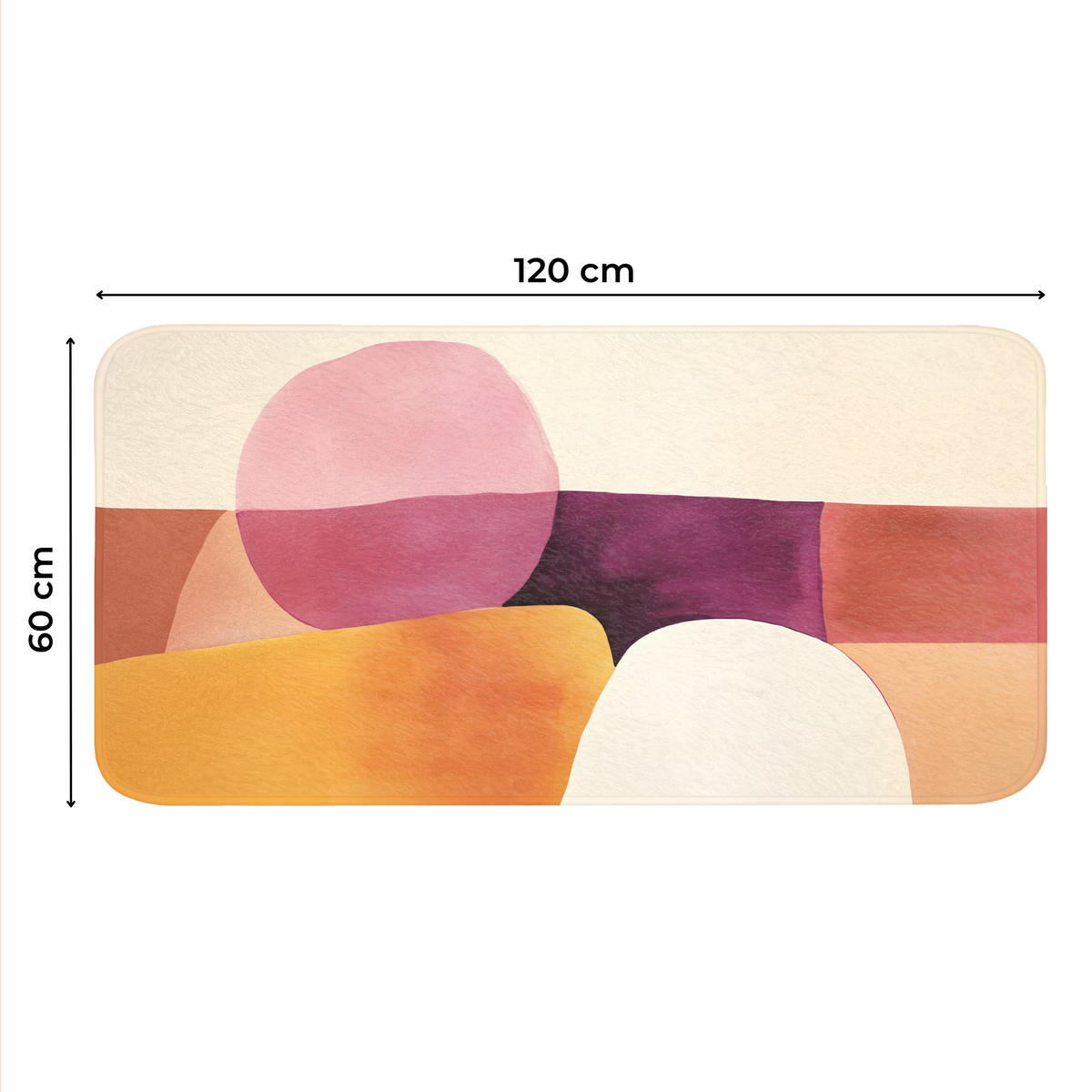 WC PŘEDLOŽKA Tvary - abstraktní - barevné 120x60 cm - terakotová, textil/plast (120/1cm) - OnlyWow