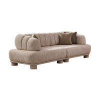 SOFA Ephora 3-Sitzer Webstoff Beige - Beige, Holz/Textil (265/85/106cm)
