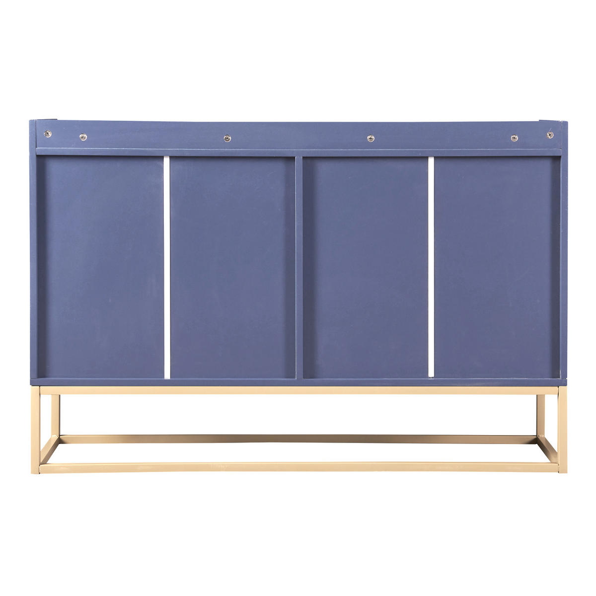 SIDEBOARDS 120cm, mit 4 Türen, verstellbaren Regalen, goldfarbenem Metallrahmen, Blau - Blau, Holzwerkstoff (120/30/80cm) - Waldena