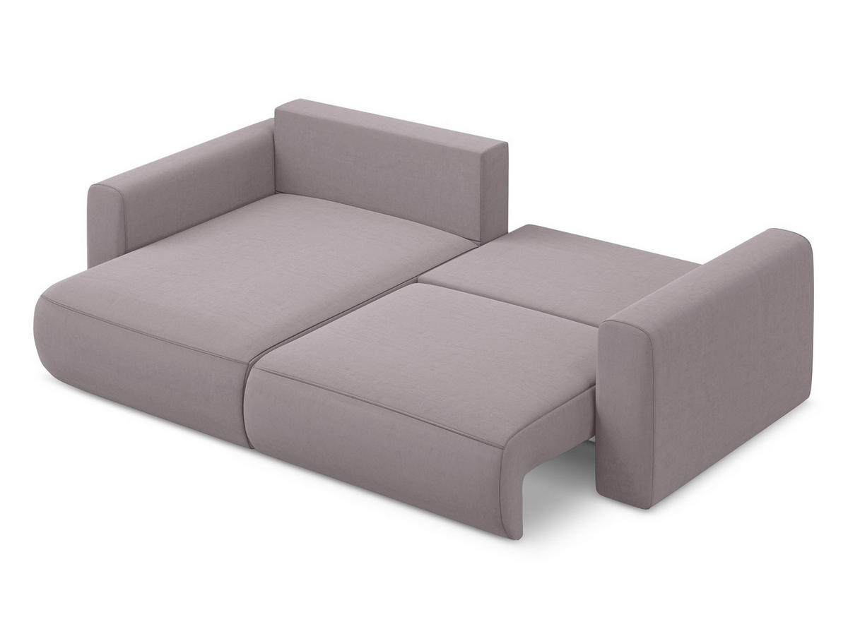 ECKSOFA mit Schlaffunktion Samt Stoff Violett - Lila/Flieder, Kunststoff/Textil (149/240cm) - Makamii