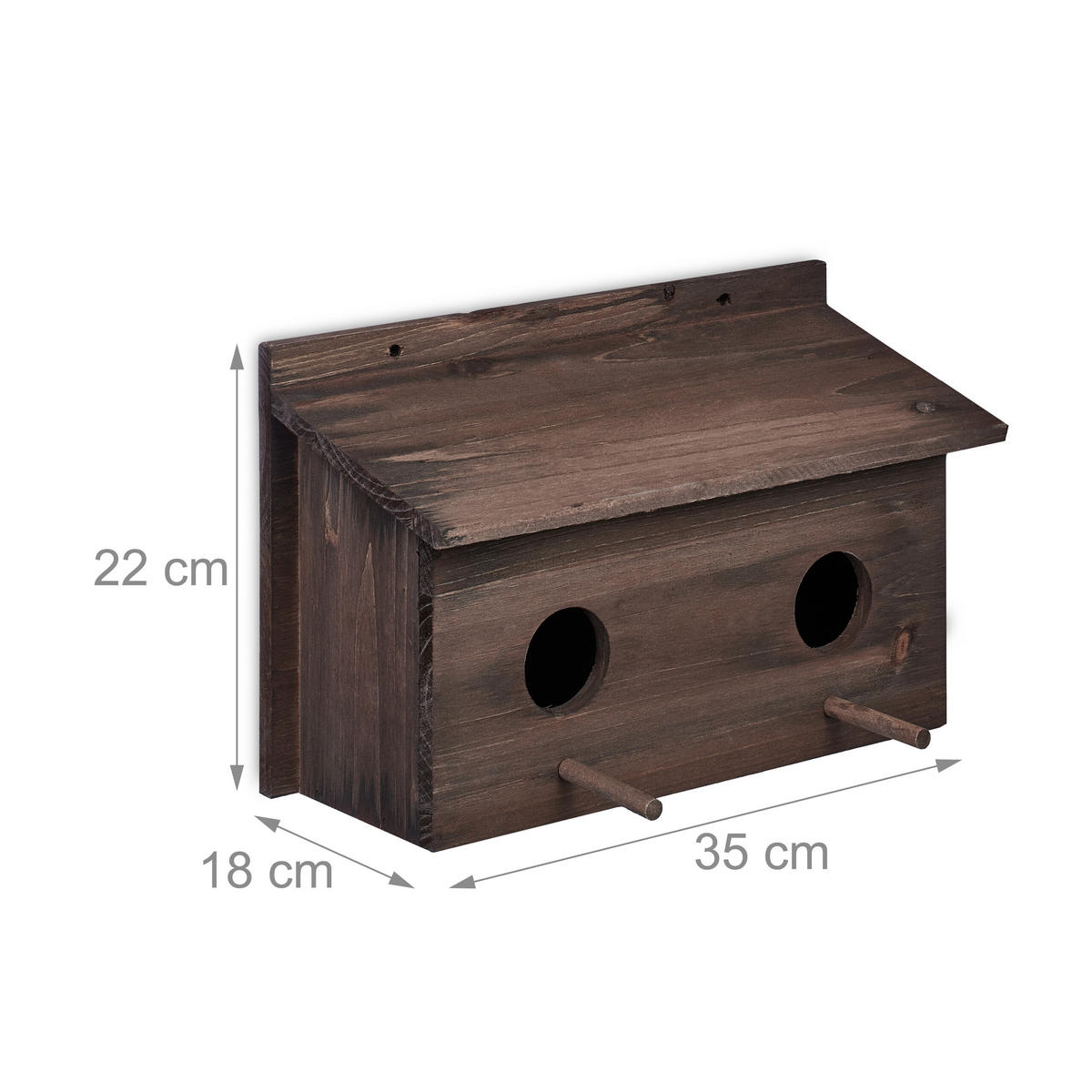 NISTKASTEN - Braun, Holz (35/22/18cm) - Relaxdays