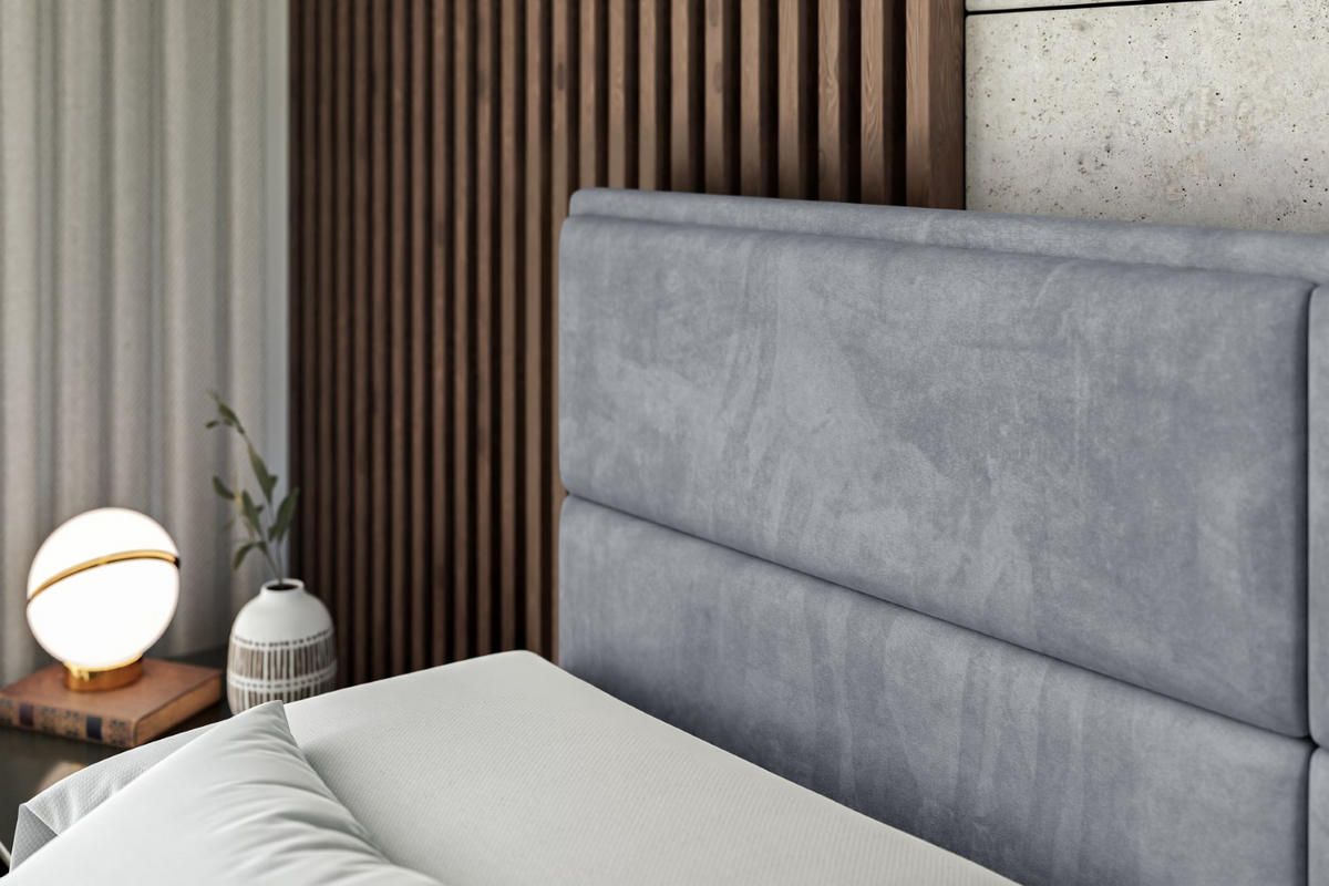 BOXSPRINGBETT AURA KING - 200 x 200 - H3/H4 - Grau - Grau, Holzwerkstoff (200/200cm) - ALTDECOR