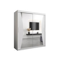 SCHWEBETÜRENSCHRANK 200/180/62 2-türig - Silberfarben/Weiß, Holz/Kunststoff (180/200/62cm) - Abiks Möbel