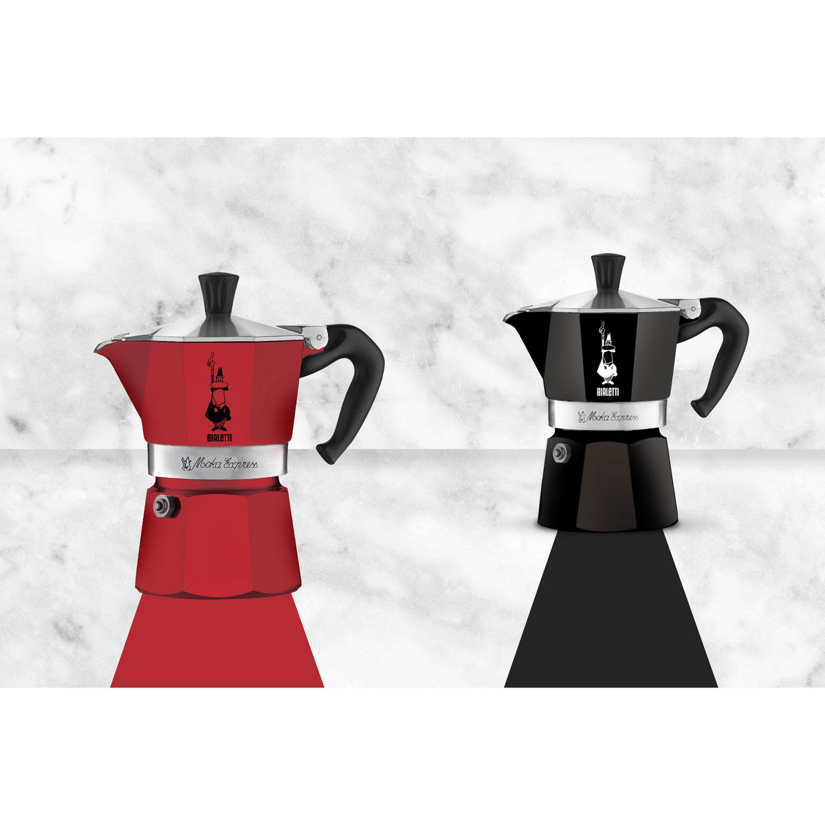 ESPRESSOKOCHER Moka Express Color für 1 Tasse, Aluminium, Schwarz, 60 ml - Schwarz, Metall (9/14/11cm) - Bialetti