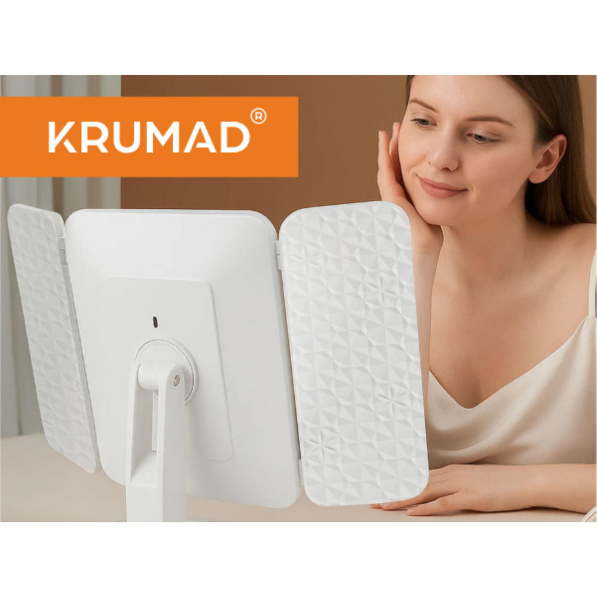 SCHMINKSPIEGEL - Weiß, Glas (17.5/24/24cm) - KRUMAD