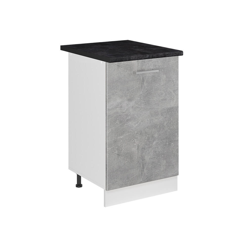 SPODNÍ SKŘÍŇKA KUCHYŇSKÉ LINKY R-Line, Beton/Bílá, 50 cm pracovná doska antracitová - bílá/šedá, kompozitní dřevo (50/81.6/60cm) - Vicco