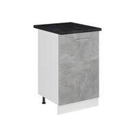 SPODNÍ SKŘÍŇKA KUCHYŇSKÉ LINKY R-Line, Beton/Bílá, 50 cm pracovná doska antracitová - bílá/šedá, kompozitní dřevo (50/81.6/60cm) - Vicco