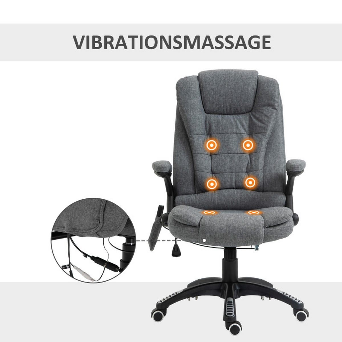 DREHSTÜHLE Massagesessel ergonomisch Grau - Grau, Metall (72/120/68cm) - SHOPENTRA