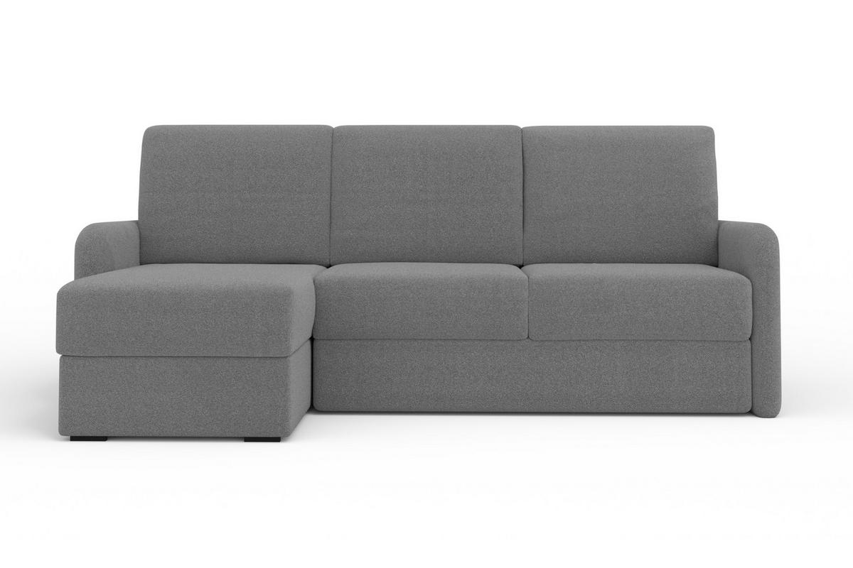 ECKSOFA BIANCO 215 cm breit in Boucle Grau links - Grau, Holzwerkstoff/Textil (215/145cm) - Deine Möbel 24