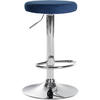 BARHOCKER Samt blau - Chromfarben/Blau, Textil/Metall (38.5/60/38.5cm) - CLP