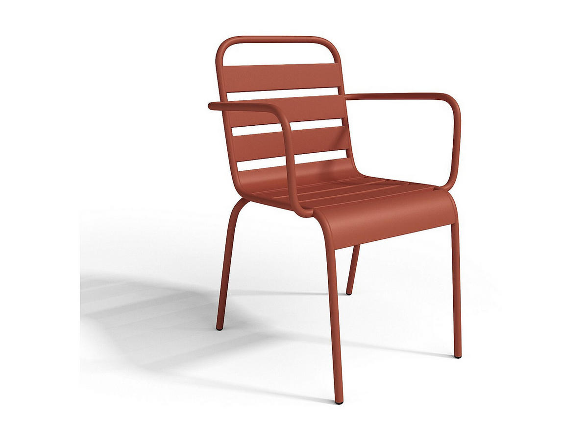 GARTENESSGRUPPE im Set - 8 -Sitzer - Stahl - terracotta - MIRMANDE - Braun, Metall - Vente-Unique