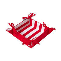 BROTKORB Streifen – faltbar mit Wende-Design - Hellrot, Textil (22/7/22cm) - Homescapes