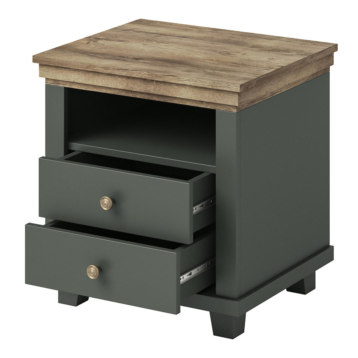 NACHTTISCH EVOLETTA 52/54/42 cm Grün - Grün, Holzwerkstoff (52/54/42cm) - MASSENO