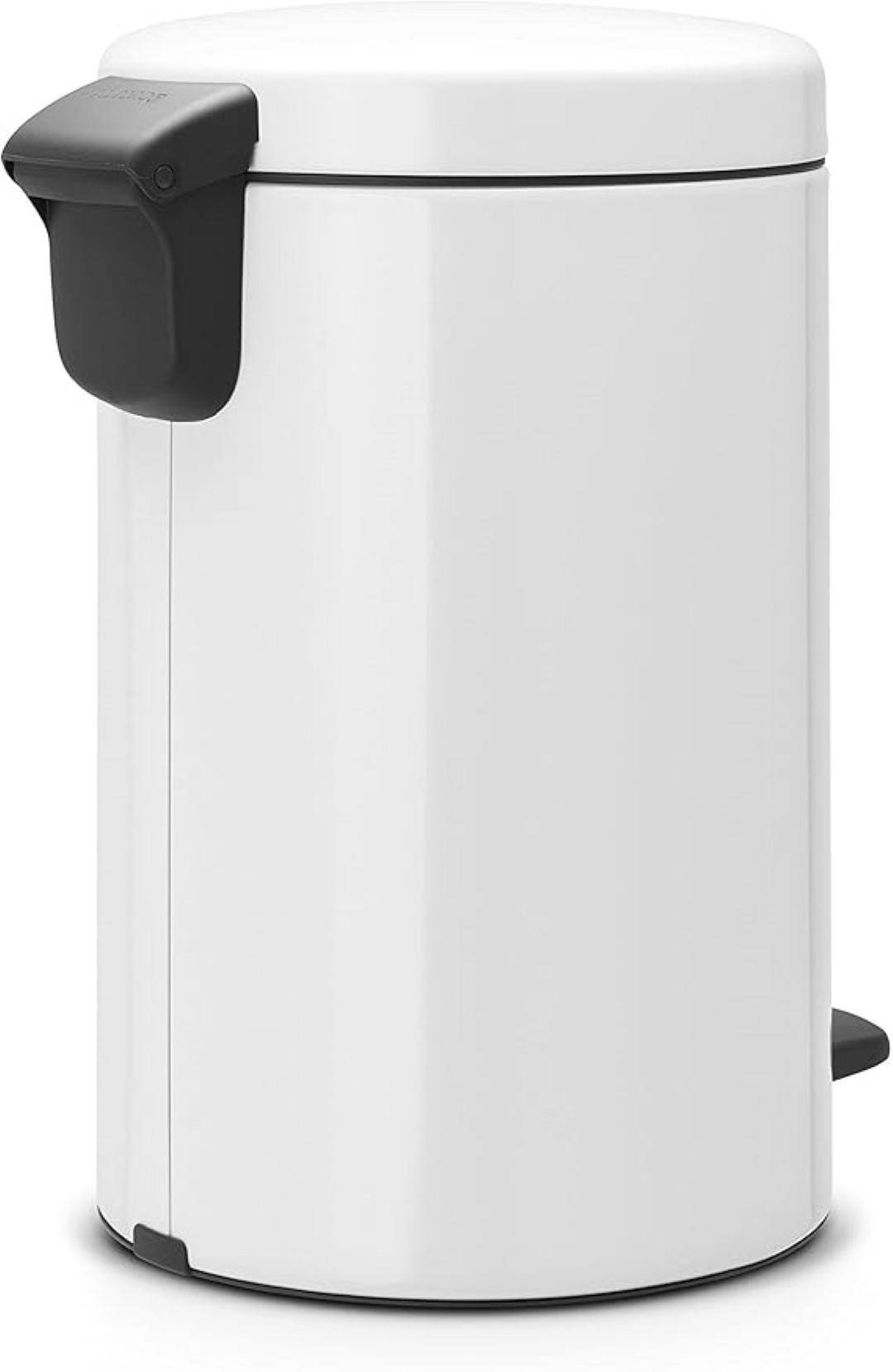 MÜLLEIMER klassisch Mit Soft Verschluss 12 Liter 41,1 x 25,1 x 33,8 cm Metall Weiß - Weiß, Metall (25.1/41.1/33.8cm) - PROREGAL