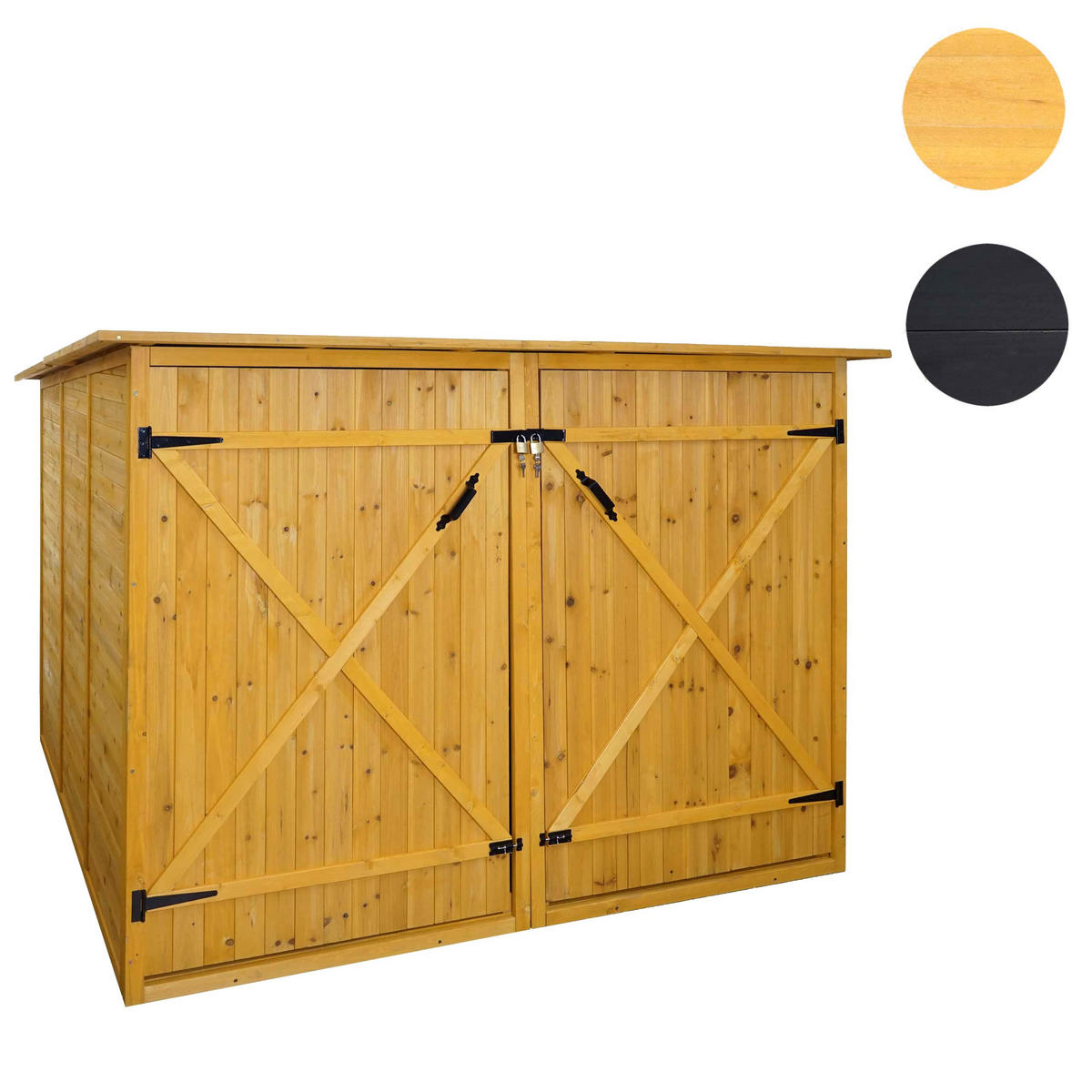 2ER-FAHRRADGARAGE Braun - Braun, Holz (200/151/200cm) - MCW