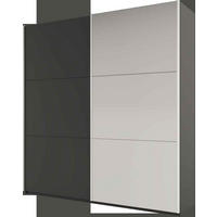 SCHWEBETÜRENSCHRANK ORIANNA 225/244/65 cm 2-türig mit Spiegel Graphitfarben - Graphitfarben, Holzwerkstoff (225/244/65cm) - MASSENO