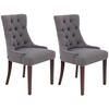 ESSZIMMERSTUHL Aboli, 2er Set Stoff, antik Dunkelgrau - Dunkelgrau/Dunkelbraun, Holz/Textil (55/92/58cm) - TPFLiving