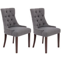 ESSZIMMERSTUHL Aboli, 2er Set Stoff, antik Dunkelgrau - Dunkelgrau/Dunkelbraun, Holz/Textil (55/92/58cm) - TPFLiving