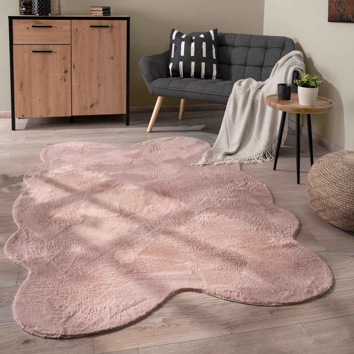 KURZFLORTEPPICH 140/200 cm Pelt 640 - Rosa, Textil (140/200cm) - Paco Home