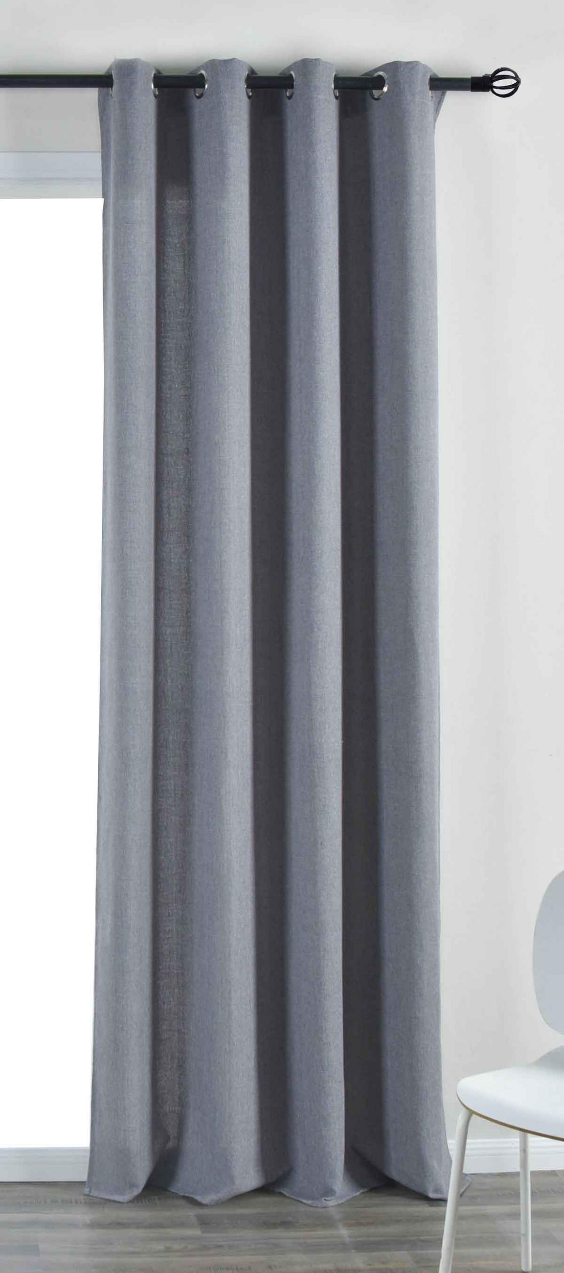 VORHANG »Essen« HxB 245x145 cm Dunkelgrau - Dunkelgrau, Textil (145/245cm) - Gardinenbox