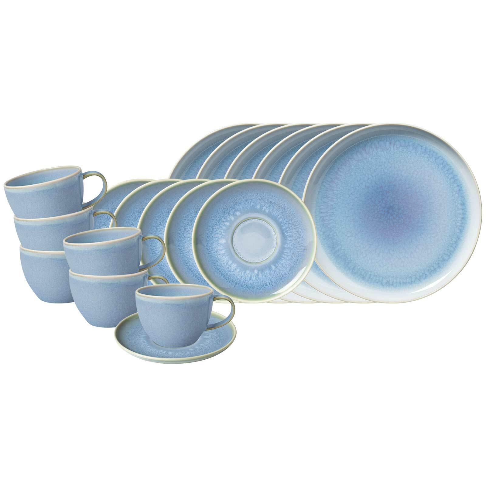 KAFFEESERVICE Crafted Blueberry 18er Set - Hellblau, Keramik (1/1/1cm) - like.Villeroy & Boch