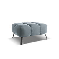 POUF Samt Stoff Blau - Blau/Schwarz, Textil/Metall (78/41/60cm) - Makamii