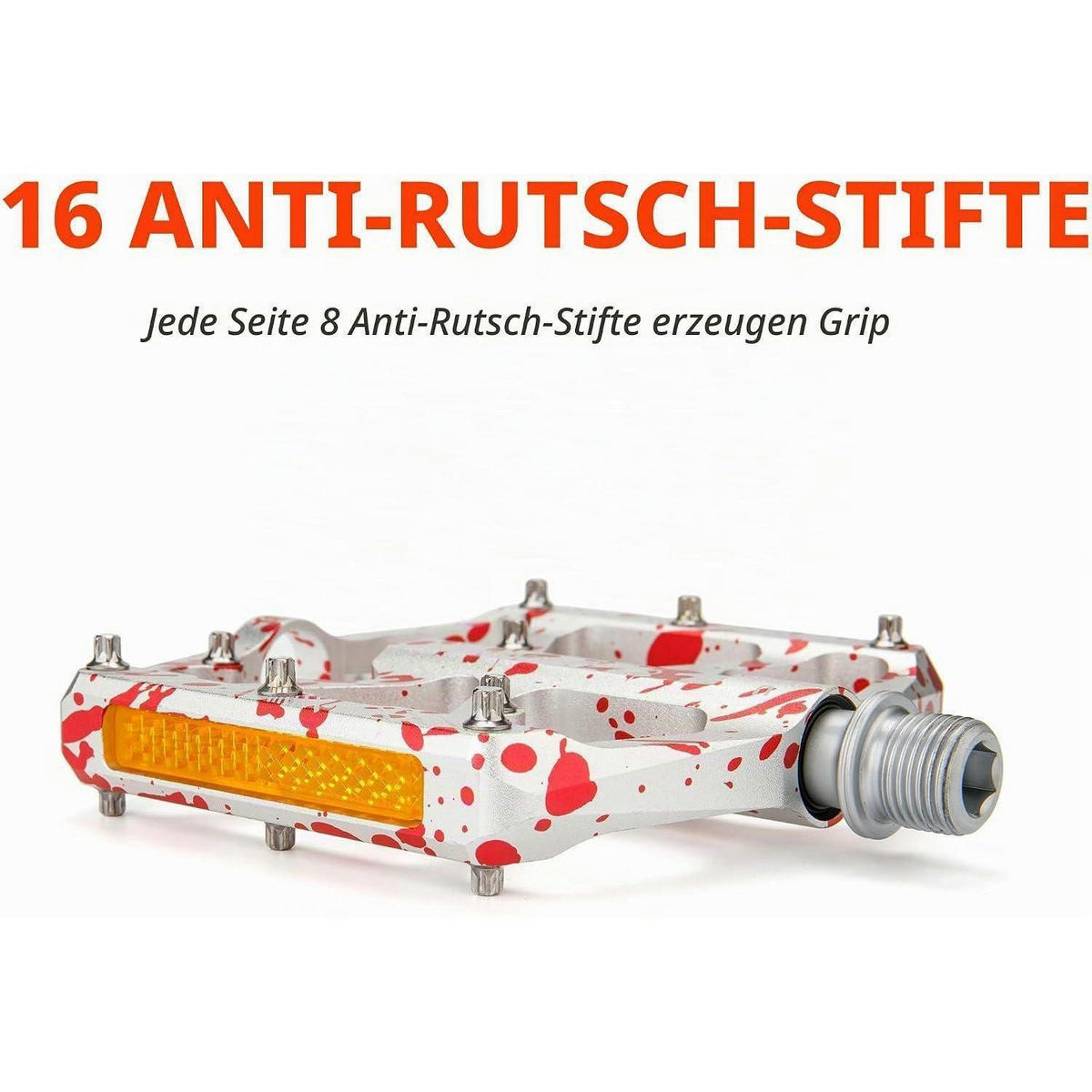 FAHRRADPEDALE mit Reflektoren Aluminium CNC Silber-Spritzlack - Multicolor, Metall (10.1/1.5/11.8cm)