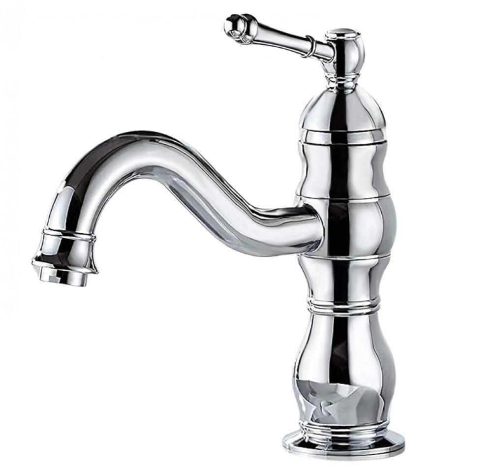 WASCHTISCHARMATUR, 360° schwenkbarer Waschtischhahn ,Warm- und Kaltwasser - Grau, Metall (24/20/6.2cm) - BELZ