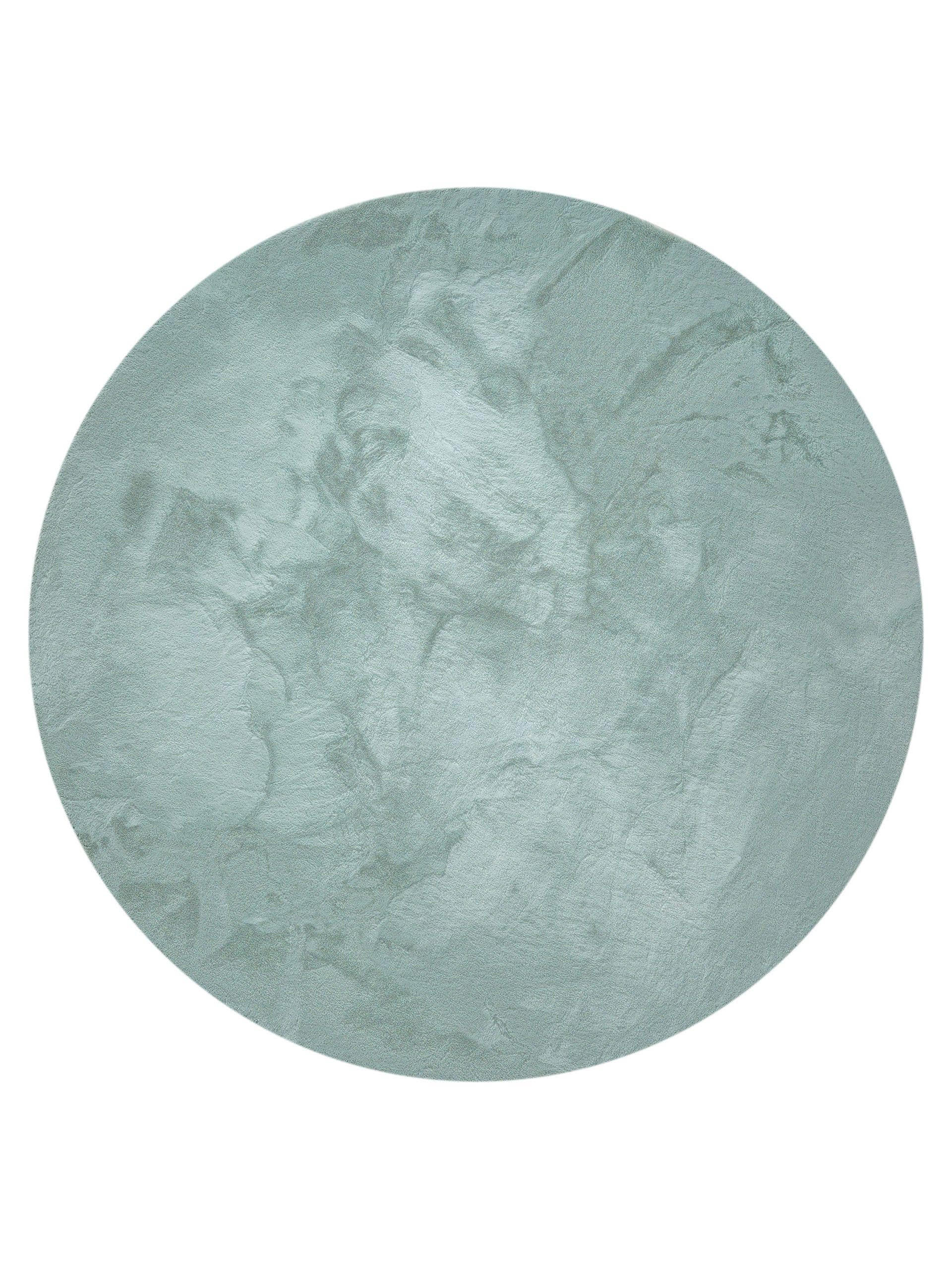 KUNSTFELL-TEPPICH Dave Mint ø 180 cm rund - Mintgrün, Textil (180/180cm) - benuta Nest