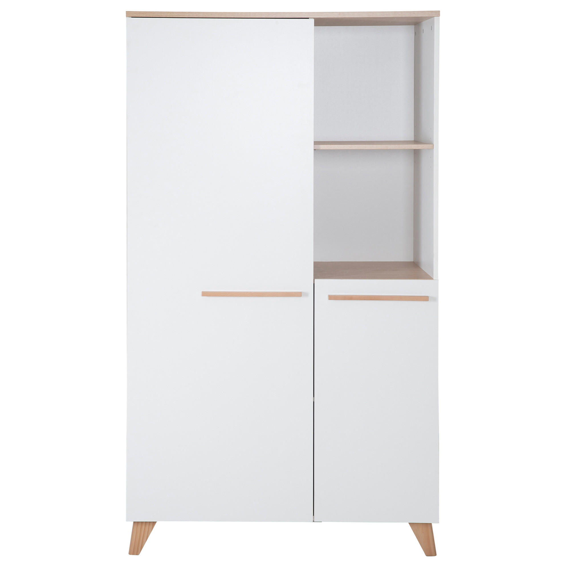 KINDERKLEIDERSCHRANK Leon 2-türig - Honigeiche/Weiß, Holz/Holzwerkstoff (100/180/52cm) - Roba