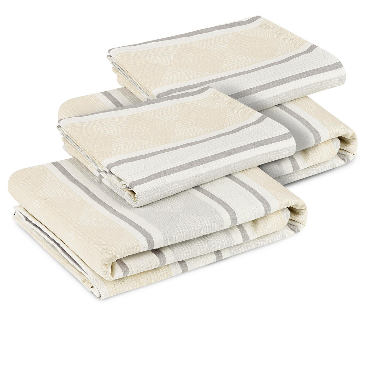 BETTWÄSCHE Viola Biber 135x200cm Beige 4tlg - Beige, Textil (135/200cm)