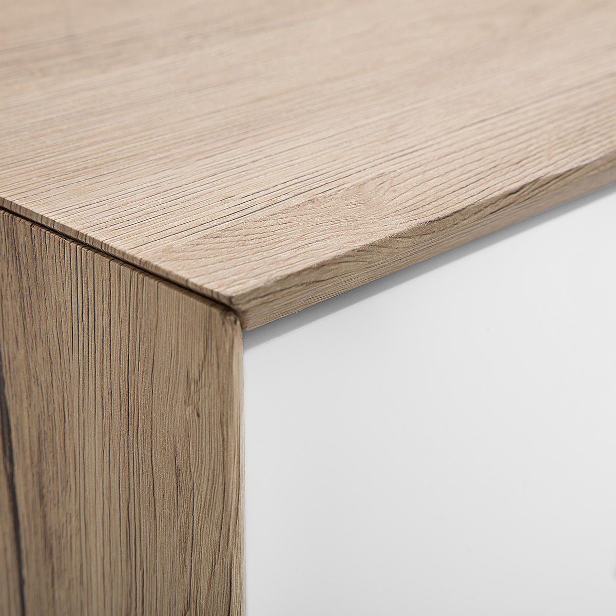 TV-MÖBEL Weiß, Hellbraun FORESTER 40/150/45 cm - Weiß, Holzwerkstoff (150/45/40cm) - Beliani