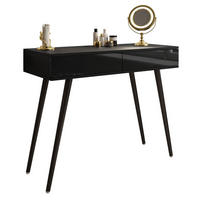 KONSOLE SIENNA LOFT mit Schubladen PUSH OPEN - Schwarz Hochglanz, Holzwerkstoff (100/81/42cm)